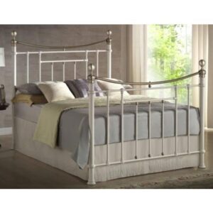 Brunt Metal King Size Bed In Cream