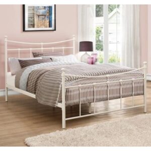 Emilia Metal Small Double Bed In Cream