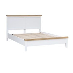 Elkin Wooden Double Bed In White And Oak