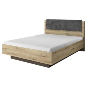 Alaro Wooden King Size Bed In Artisan Oak