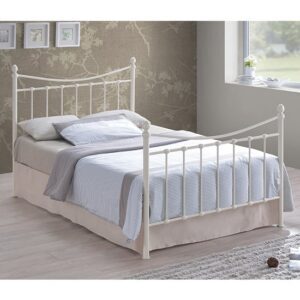 Alderley Metal Double Bed In Ivory