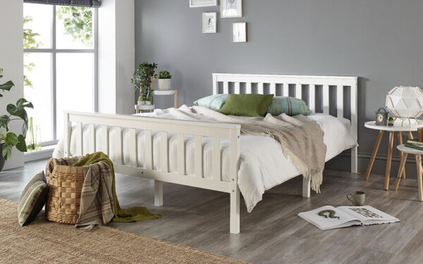 Aspire Atlantic White Wooden Bed Frame, Single