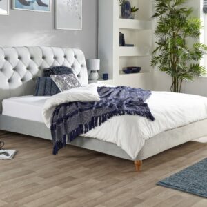 Aspire Sorrento Grey Velvet Chesterfield Bed Frame