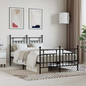 Attica Metal Small Double Bed In Black