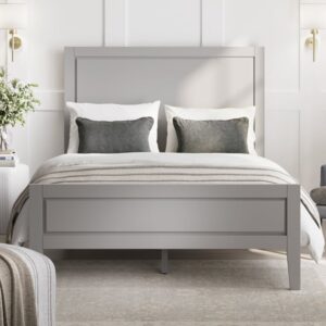 Bayfield Wooden Double Bed In Cement Grey