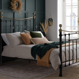 Birlea Bronte Metal Bed Frame, Double, Cream