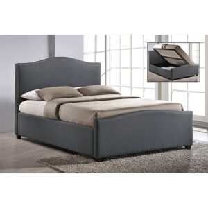 Brunswick Fabric Storage Ottoman King Size Bed In Grey