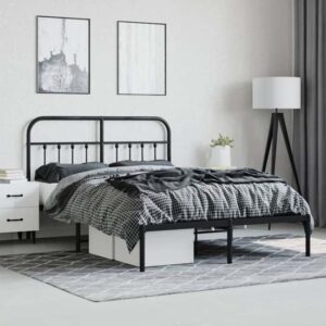 Carmel Metal King Size Bed With Headboard In Black