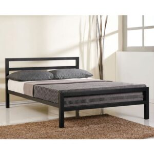 City Block Metal Vintage Style King Size Bed In Black