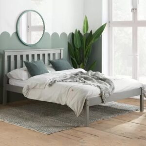 Danvers Wooden Low End Double Bed In Grey