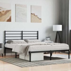 Eldon Metal Double Bed With Headboard In Black