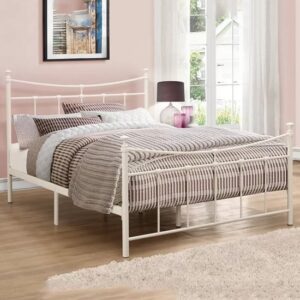 Emilia Metal Small Double Bed In Cream