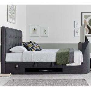 Felton Ottoman Pendle Fabric King Size TV Bed In Slate