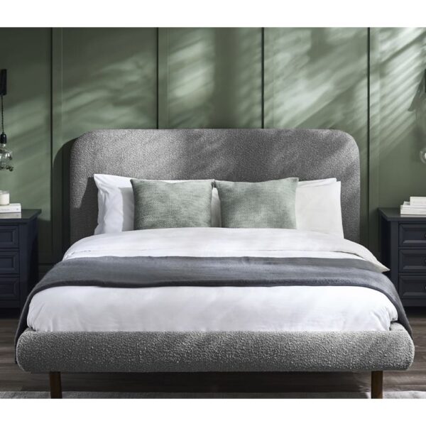 Hailey Fabric Double Bed In Grey