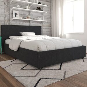 Kingston Fabric King Size Bed With 4 Drawers In Dark Grey