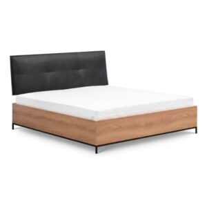 Lowell Wooden Ottoman King Size Bed In Caramel Oak