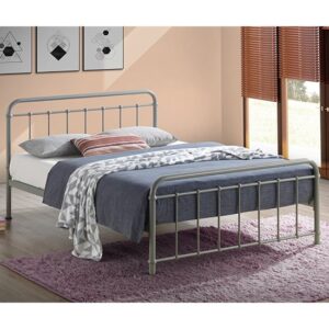 Miami Victorian Style Metal King Size Bed In Pebble