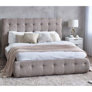 Orono Fabric King Size Bed In Light Taupe