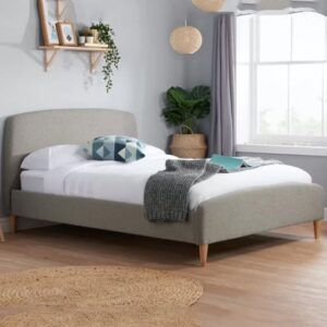 Quebecor Fabric Double Bed In Grey