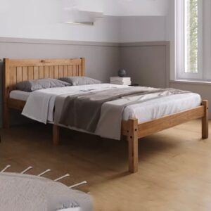 Ria Wooden Small Double Bed In Pine