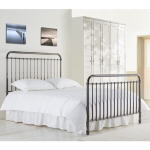 Rose Classic Metal Double Bed In Black Nickel